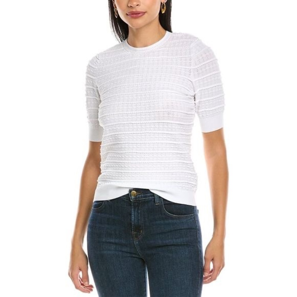 REBECCA TAYLOR NWOT White Tech Lace Sweater